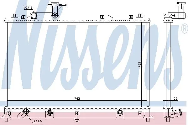 Радіатор охолодження CX-7 (ER) 2.2-2.5 06-14 NISSENS 68524 (фото 1)