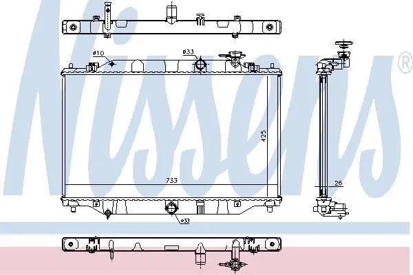 Радіатор охолодження двигуна Mazda CX-5 2.2 D 12-17 (МКПП) NISSENS 68532 (фото 1)