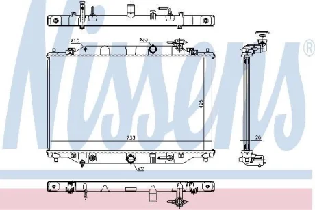 Радіатор охолодження двигуна Mazda CX-5 2.2 D 12-17 (АКПП) NISSENS 68533