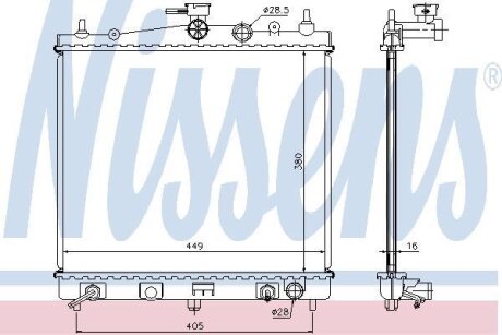 Радіатор охолодження двигуна NISSENS 68700A