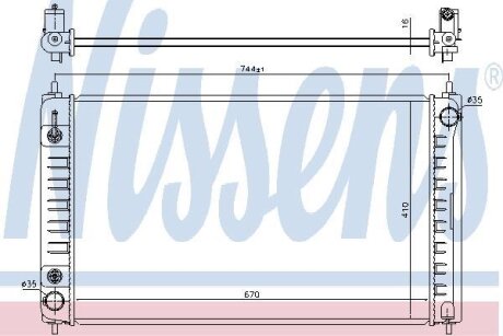 Фото радіатор охолодження двигуна NISSENS 68762 Радіатор охолодження двигуна NISSENS 68762