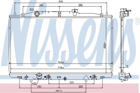 Радіатор охолодження ACCORD VII 2.4 03-08 NISSENS 69475