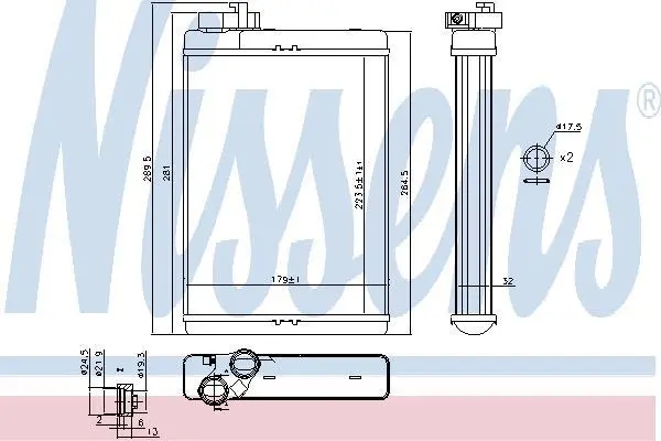 Радіатор пічки AUDI A4/A5/Q5 1.8-3.0 07-17 NISSENS 70231 (фото 1)