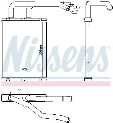 Радіатор пічки MAZDA 6 1.8-2.3 02-07 NISSENS 707176 (фото 1)