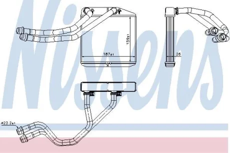 Радіатор пічки DOBLO/COMBO 1.3-2.0 10- NISSENS 71455