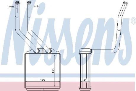Радіатор пічки TRANSIT 2.0-3.2 00-14 NISSENS 71776