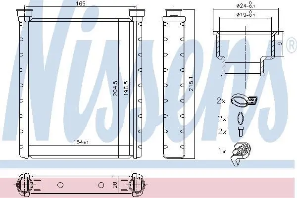 Радіатор пічки MB A-Class (W176)/B-Class (W246) 1.6-2.0 11-18 NISSENS 72065 (фото 1)