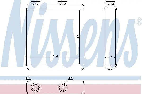 Радіатор пічки Opel Meriva A 03-10 (172x165x32) NISSENS 72663 (фото 1)