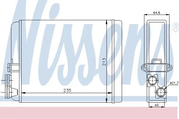 Радіатор пічки Volvo S60/S80/V70/XC90 2.0-4.4i 98-14 (243x213x42) NISSENS 73641 (фото 1)