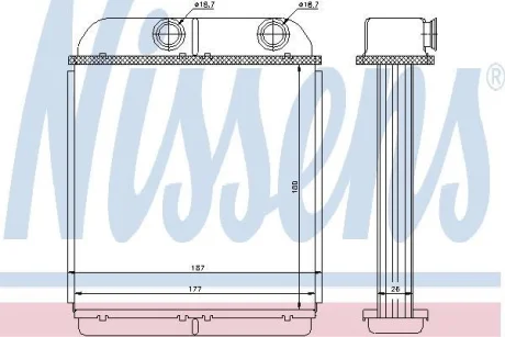 Радіатор пічки Volvo S40/V40 1.6-2.0 (180x178x26) NISSENS 73644