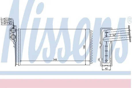 Радіатор пічки Sprinter/LT II 95>06 (АКПП 345x181x42) NISSENS 73941