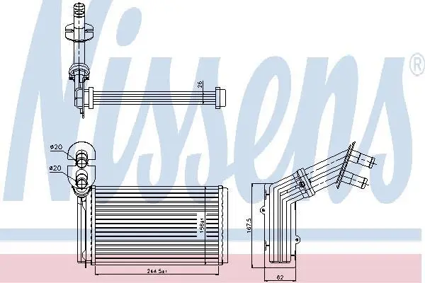Радіатор пічки Galaxy/Sharan 1.9-2.8 95-10 (260x158x32) NISSENS 73973 (фото 1)