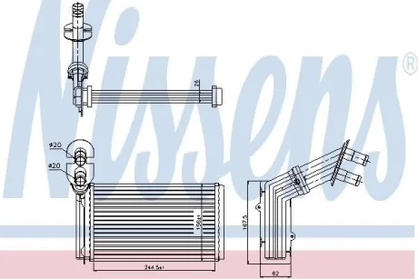 Радіатор пічки Galaxy/Sharan 1.9-2.8 95-10 (260x158x32) NISSENS 73973