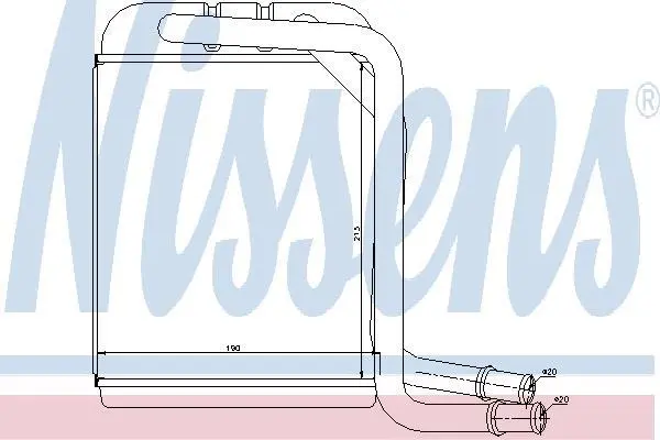 Радіатор пічки VW T5/T6 1.9-2.0 TDI/TSI 03-24 NISSENS 73976 (фото 1)