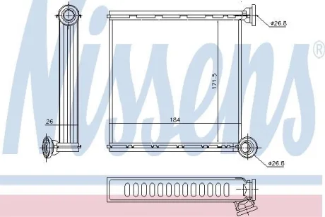 Радіатор пічки OCTAVIA/CADDY V 1.0-2.0 12- NISSENS 73980