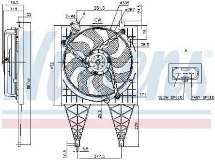 Вентилятор радіатора CORDOBA /IBIZA/FABIA/ROOMSTER 1.2i 12V 99- NISSENS 85797