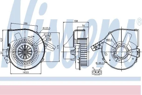 Моторчик пічки FABIA/POLO 1.0-1.9 99- (174мм) NISSENS 87028