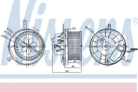 Моторчик пічки VW Caddy III 04-15/IV 15- NISSENS 87032