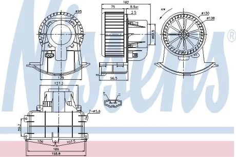Моторчик пічки VW T5/T6 1.9-2.0 03-24 (384W) NISSENS 87033