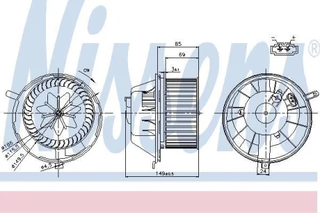 Моторчик пічки Caddy/Golf/Superb/Octavia/Leon/A3 1.0-3.6 03- NISSENS 87034