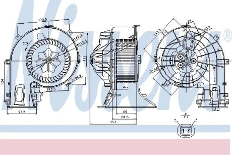 Моторчик пічки CROMA/VECTRA C (Z02) 1.6-3.2 02-11 NISSENS 87049