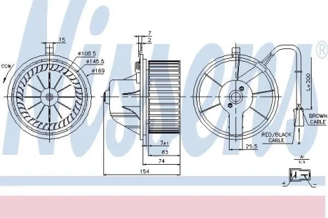 Моторчик пічки PASSAT B3/B4/TRANSPORTER T4 1.6-2.5 88-03 NISSENS 87068