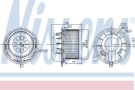 Моторчик пічки VW T5 03-15/T6 15- NISSENS 87077