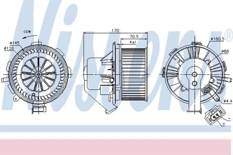 Моторчик пічки SPRINTER/CRAFTER 1.8-3.5 06-18 NISSENS 87105