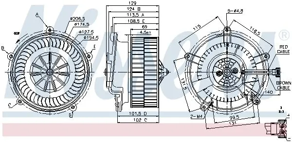 Моторчик пічки BMW 7 (E65/E66/E67) 3.0-6.0 01-08 NISSENS 87119 (фото 1)