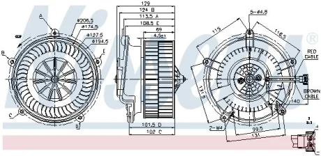 Моторчик пічки BMW 7 (E65/E66/E67) 3.0-6.0 01-08 NISSENS 87119