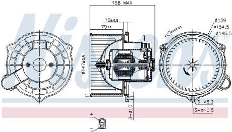 Моторчик пічки ACCENT II (LC)/GETZ (TB) 1.1-1.6 00-09 NISSENS 87234