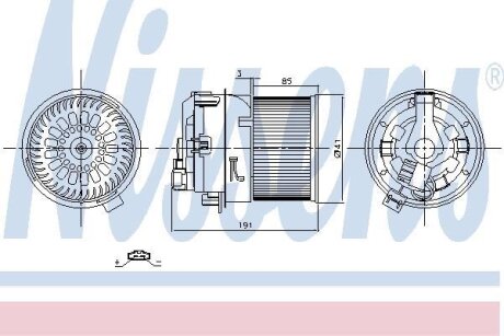 Моторчик пічки CITROËN C3 III (SX)/PEUGEOT 2008 I/208 I 1.2-1.6 12- NISSENS 87258