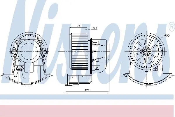 Моторчик пічки VW T5/T6 1.9-2.0 03-24 (312W) NISSENS 87271 (фото 1)