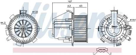 Моторчик пічки CITROËN C5/C6/PEUGEOT 407 1.6-3.0 04- NISSENS 87281