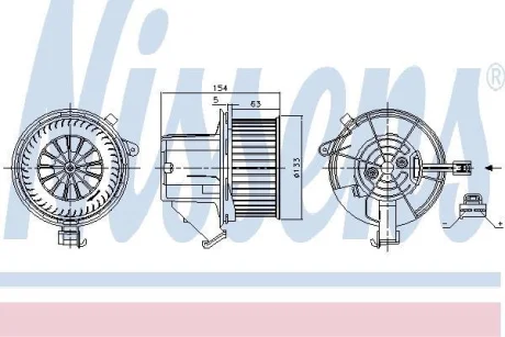 Моторчик пічки MB C-Class (W204)/E-Class (W212) 1.8-5.5 07-15 NISSENS 87391