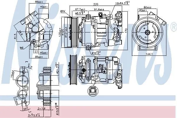 Компресор кондиціонера Renault Megane III/Scenic III 1.5-1.6 08- NISSENS 890044 (фото 1)