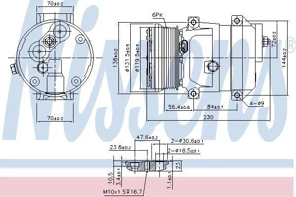Компресор кондиціонера Cruze/Epica 2.0-2.5 05- NISSENS 890050 (фото 1)