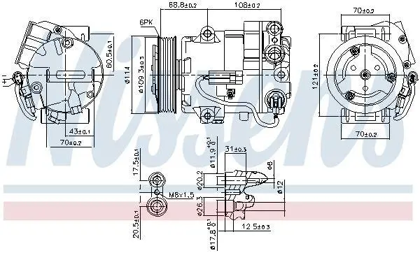 Компресор кондиціонера ASTRA/MERIVA 1.3-1.7 CDTI NISSENS 890058 (фото 1)