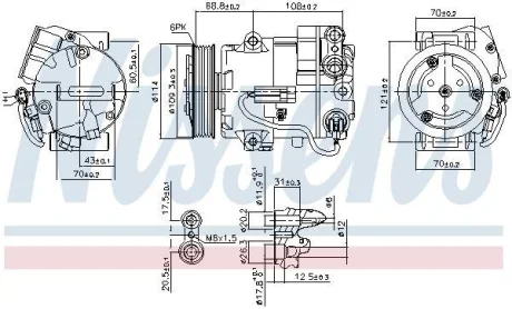Компресор кондиціонера ASTRA/MERIVA 1.3-1.7 CDTI NISSENS 890058