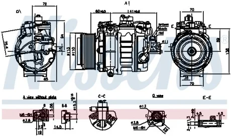 Компресор кондиціонера BMW X3 (F25)/X4 (F26)/X5 (E70/F15)/X6 (E71/F16) 3.0 08-19 NISSENS 890060