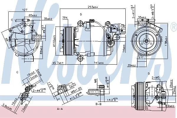 Компресор кондиціонера BMW 1 (E81/E87/E82)/3 (E90/E91/E92) 1.6-2.0 06-13 NISSENS 890071 (фото 1)
