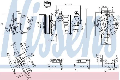 Компресор кондиціонера DOBLO 1.6-2.0 D 10- NISSENS 890074