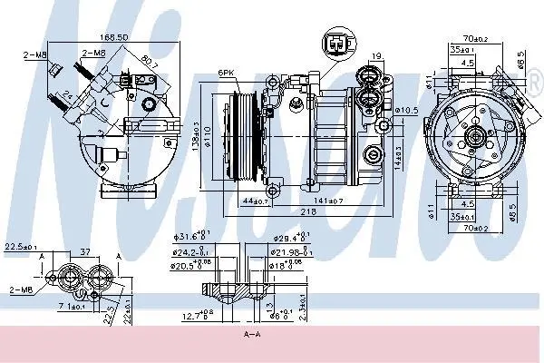 Компресор кондиціонера FOCUS III/MONDEO IV 1.6 TDCi 10-20 NISSENS 890125 (фото 1)