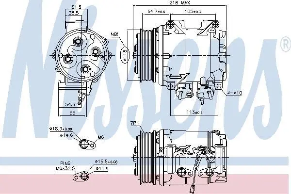 Компресор кондиціонера ACCORD VII/CR-V II 2.0-2.4 01-08 NISSENS 890128 (фото 1)