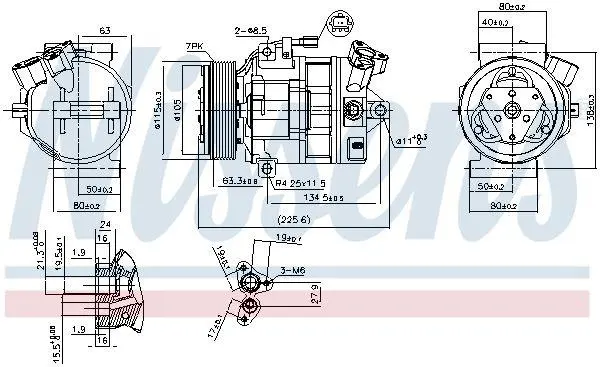 Компресор кондиціонера LAGUNA II/TRAFIC II/VIVARO A 2.0 dCi/CDTI 06- NISSENS 890138 (фото 1)