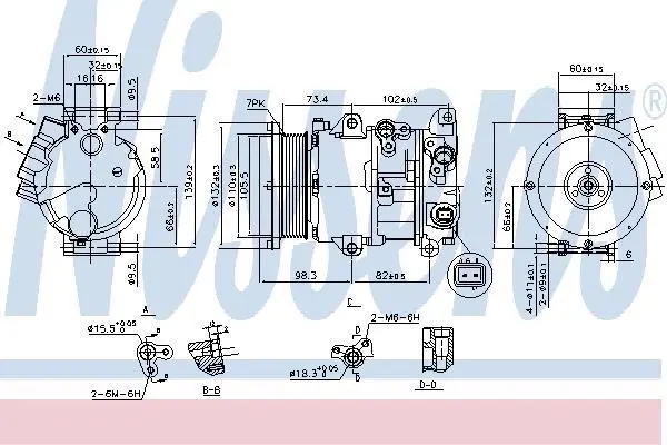 Компресор кондиціонера Camry 2.4 06-11 NISSENS 890144 (фото 1)
