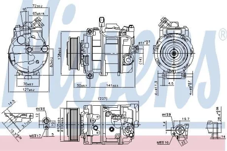 Компресор кондиціонера VW T5/T6 2.0 BiTDI/TDI 09-19 NISSENS 890173