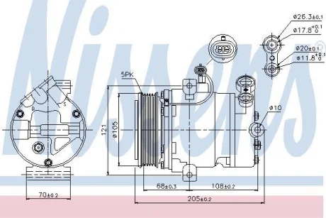Компресор кондиціонера ASTRA/COMBO 1.6-2.0 98- NISSENS 89024
