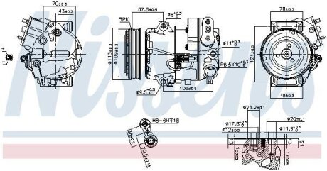 Компресор кондиціонера CRUZE/ASTRA J/INSIGNIA A/MERIVA B/ZAFIRA TOURER C 1.4 09- NISSENS 890266