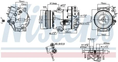 Компресор кондиціонера CRUZE/ASTRA J/INSIGNIA A/MERIVA B/ZAFIRA TOURER C 1.4 09- NISSENS 890266